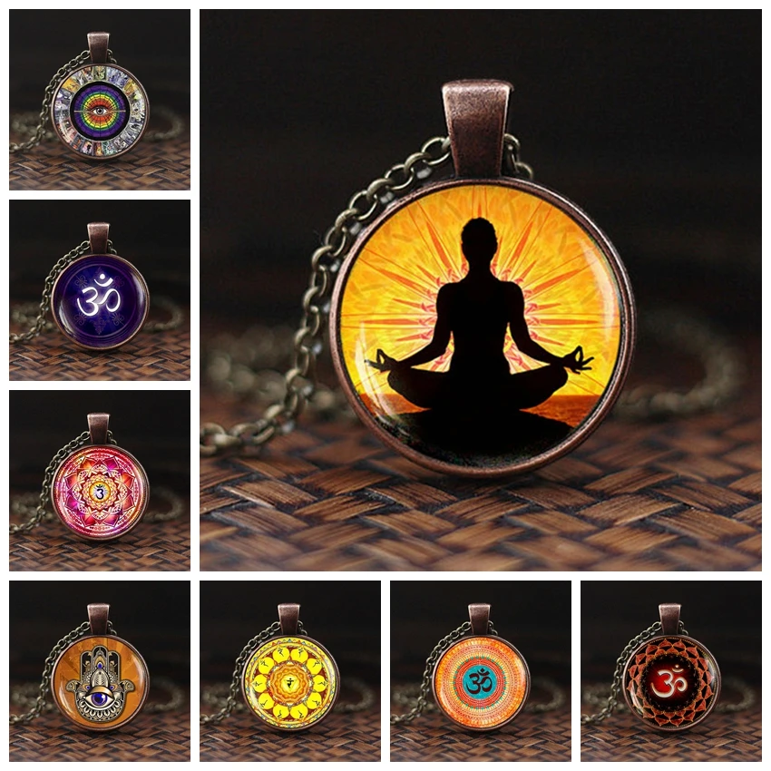 Seven Chakra Glass Pendant Silver Plated Necklace Yoga Pendant Reiki Healing Spiritual Om Symbol Jewelry Necklace for Women
Seven Chakra Glass Pendant Silver Plated Necklace Yoga Pendant Reiki Healing Spiritual Om Symbol Jewelry Necklace for Women