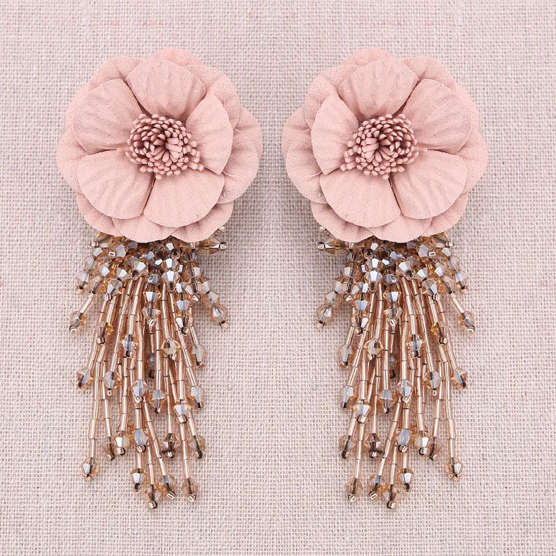 Drop earrings for women bohemian pendientes long tassel earrings for women flower earrings