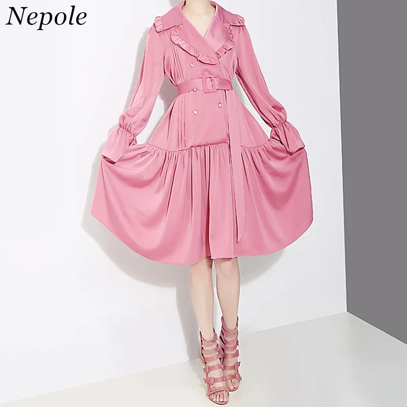 Neploe Sashes Solid Ruffles Ruched Sweet Vestido 2019 Spring Falre Sleeves Knee-Length Dresses Elegant High Street Dress 69955
Neploe Sashes Solid Ruffles Ruched Sweet Vestido 2019 Spring Falre Sleeves Knee-Length Dresses Elegant High Street Dress 69955