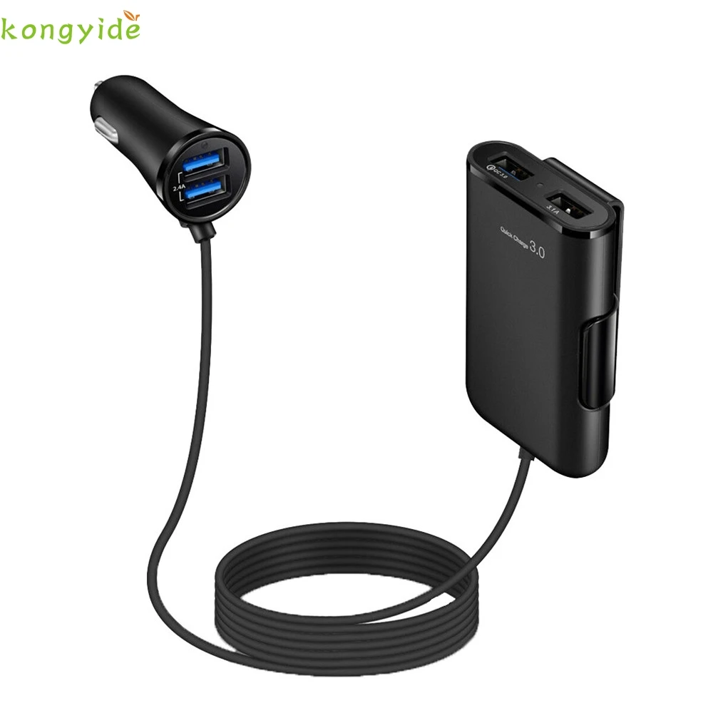 Автомобильное зарядное устройство KONGYIDE QC 3 0 для телефона на заднее сиденье Iphone