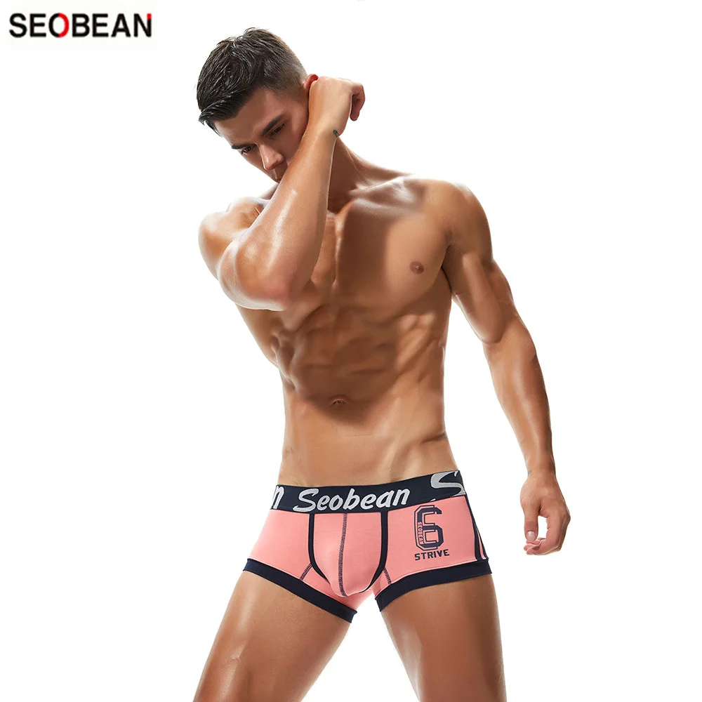 Модное мужское нижнее белье SEOBEAN хлопковые дышащие удобные сексуальные мужские