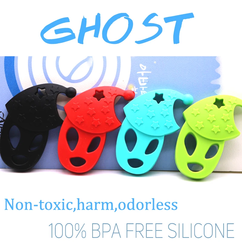 Ghost Shaped Silicone Teether BPA Free Silicone Animal Pendant For DIY Pacifier Clips Soother Chain Silicone Baby Teething Toys
Ghost Shaped Silicone Teether BPA Free Silicone Animal Pendant For DIY Pacifier Clips Soother Chain Silicone Baby Teething Toys