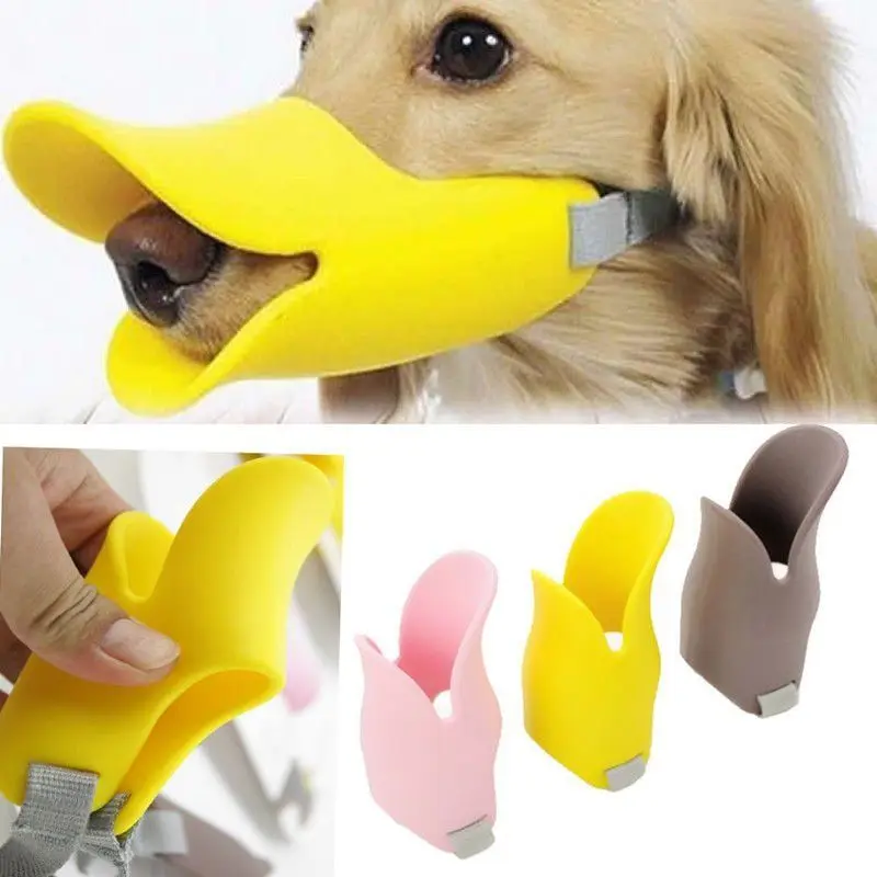 

Puppy Pet Dog Muzzle Anti-Bite Bark Muzzle Quack Duck Bill Design Soft Silicone Stop Pet Dog Lick Wounds Mouth Cover Dog Product