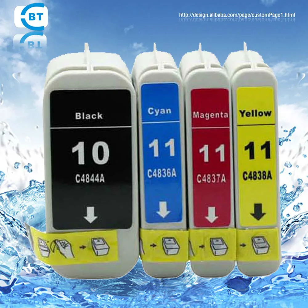 4PCS compatible hp c4844a c4836a c4837a c4838a compatible hp10 11 ink cartridge with chip
4PCS compatible hp c4844a c4836a c4837a c4838a compatible hp10 11 ink cartridge with chip