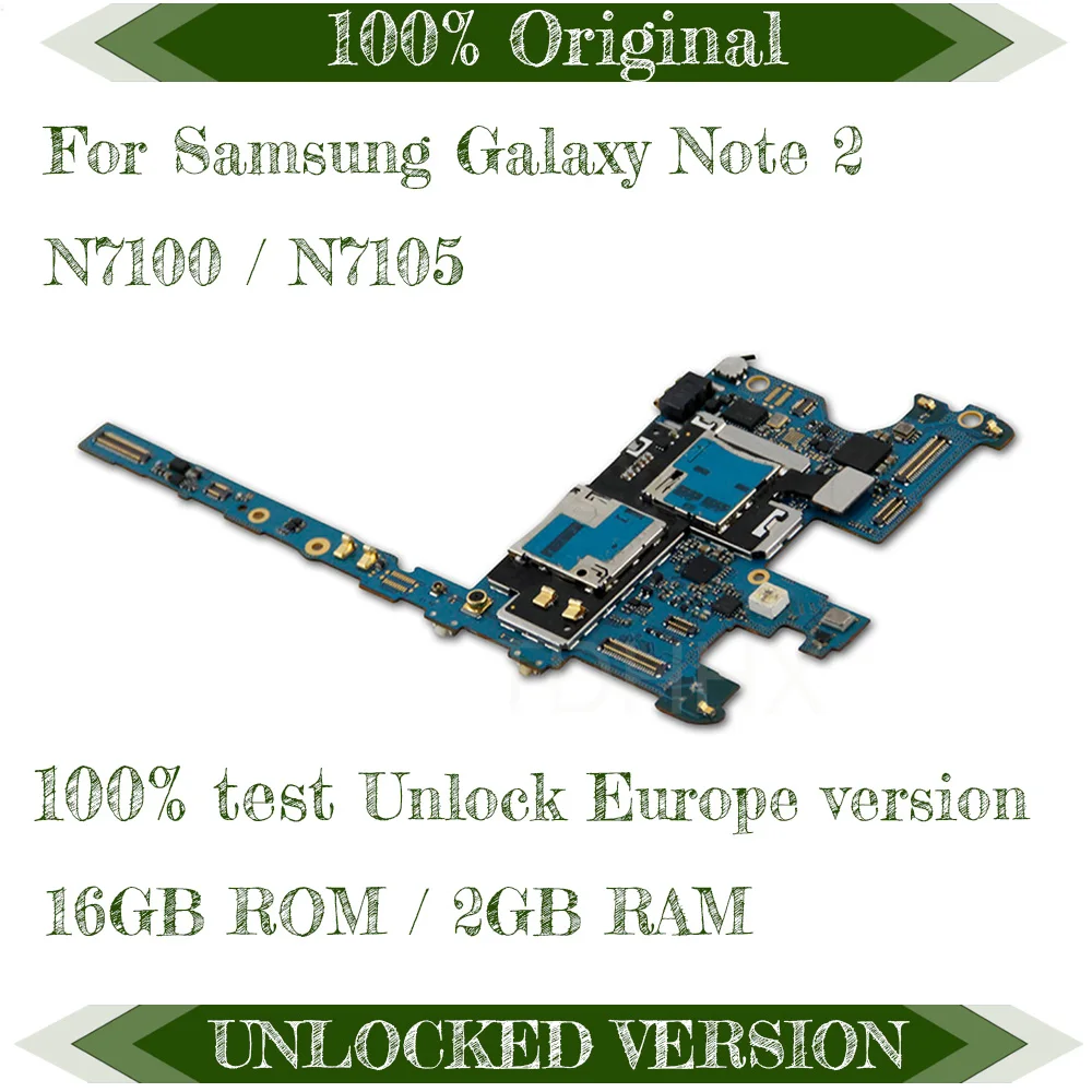 16GB Europe Version Unlocked & 100% Original Main Board For Samsung Galaxy Note 2 N7105 / N7100 Motherboard with Chips
16GB Europe Version Unlocked & 100% Original Main Board For Samsung Galaxy Note 2 N7105 / N7100 Motherboard with Chips