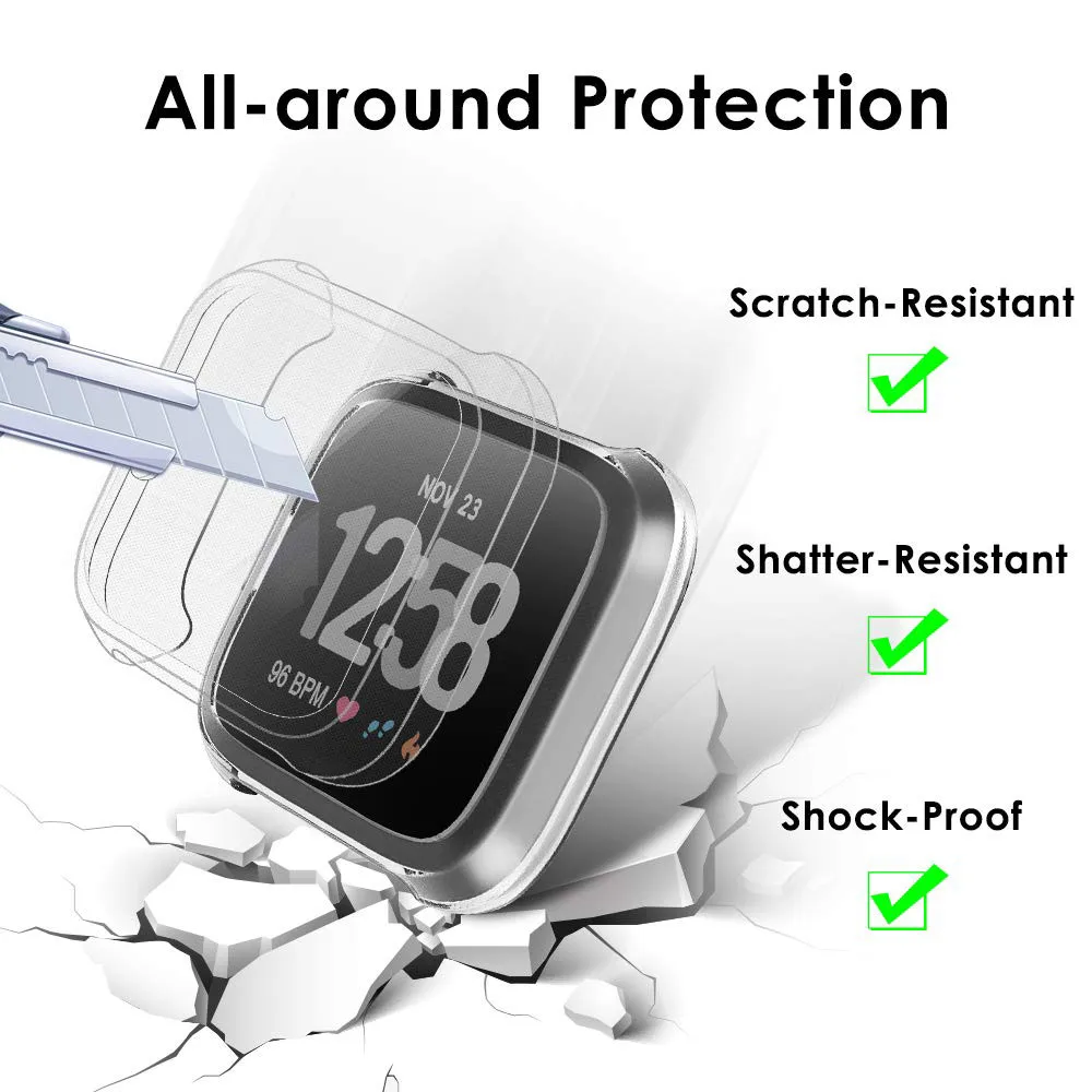2pcs Soft Clear TPU Protection Case Cover For Fitbit Versa Lite Smart Watch Silicone Screen Protector Cover 19Mar29
2pcs Soft Clear TPU Protection Case Cover For Fitbit Versa Lite Smart Watch Silicone Screen Protector Cover 19Mar29