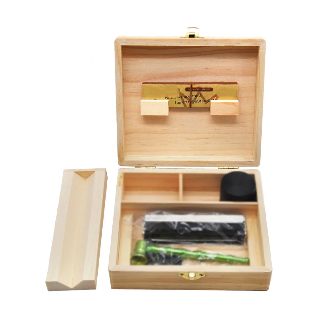 Wooden Box Storage Case New Multi-in-one Tobacco Tool Set Storage Box Smoke Grinder Metal Pipe Pine Gift Box
Wooden Box Storage Case New Multi-in-one Tobacco Tool Set Storage Box Smoke Grinder Metal Pipe Pine Gift Box