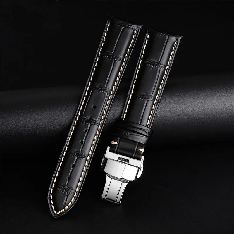 New Luxury Calfskin Strap Black/Brown&White Stitching Genuine Leather Watchband with Deployment Buckle for TAG/BRISTON Watches
New Luxury Calfskin Strap Black/Brown&White Stitching Genuine Leather Watchband with Deployment Buckle for TAG/BRISTON Watches