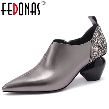 FEDONAS Blingbling Solid Genuine Leather Women Pumps Fashion Pointed Toe Strange Style Elegant Sexy Shoes Woman Party Shoes
FEDONAS Blingbling Solid Genuine Leather Women Pumps Fashion Pointed Toe Strange Style Elegant Sexy Shoes Woman Party Shoes
