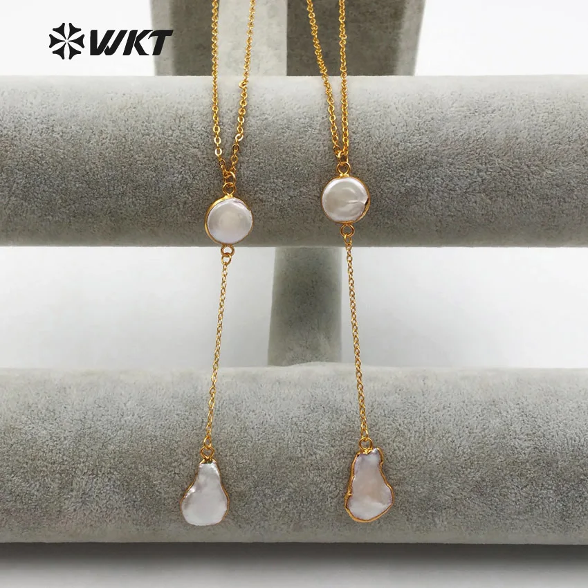 WT-N1127 Bohemia Style Double Natural Freshwater Pearl Gold Dipped Pendant 20 Inch Long With Extend Chain Women Fashion Necklace
WT-N1127 Bohemia Style Double Natural Freshwater Pearl Gold Dipped Pendant 20 Inch Long With Extend Chain Women Fashion Necklace