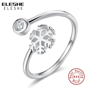 ELESHE Authentic 925 Sterling Silver Ring with Austrian Crystal Circle Round &Snoiwflake Finger Rings for Women Party Jewelry
ELESHE Authentic 925 Sterling Silver Ring with Austrian Crystal Circle Round &Snoiwflake Finger Rings for Women Party Jewelry