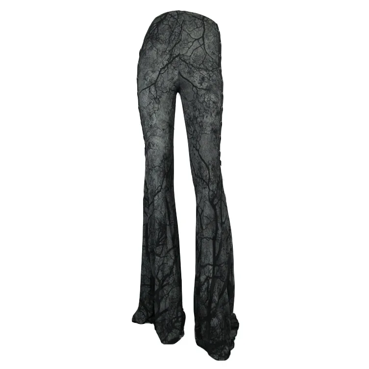 Vintage Gothic Women Pants Lace Up Bandage Pants Tree Root Pattern Elastic High Waist FLare Trousers Women
Vintage Gothic Women Pants Lace Up Bandage Pants Tree Root Pattern Elastic High Waist FLare Trousers Women