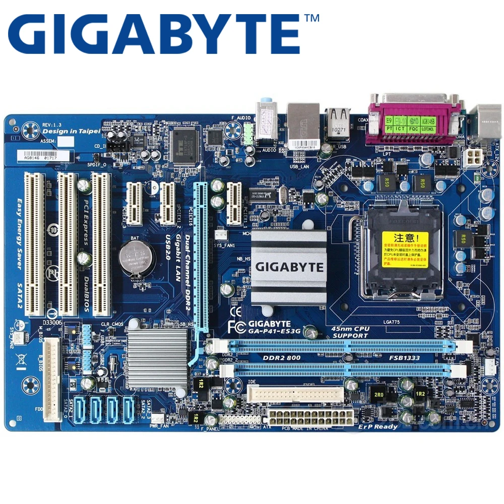 GIGABYTE GA-P41-ES3G Desktop Motherboard G41 Socket LGA 775 Q8200 Q8300 DDR2 8G ATX UEFI BIOS Original Used Mainboard P41-ES3G
GIGABYTE GA-P41-ES3G Desktop Motherboard G41 Socket LGA 775 Q8200 Q8300 DDR2 8G ATX UEFI BIOS Original Used Mainboard P41-ES3G