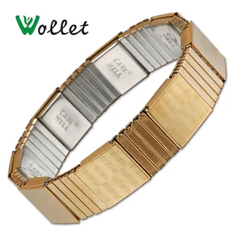 Wollet Jewelry Elastic Magnetic Stainless Steel Gold Color Bracelet Bangle for Men Silver Gold Color 
Wollet Jewelry Elastic Magnetic Stainless Steel Gold Color Bracelet Bangle for Men Silver Gold Color