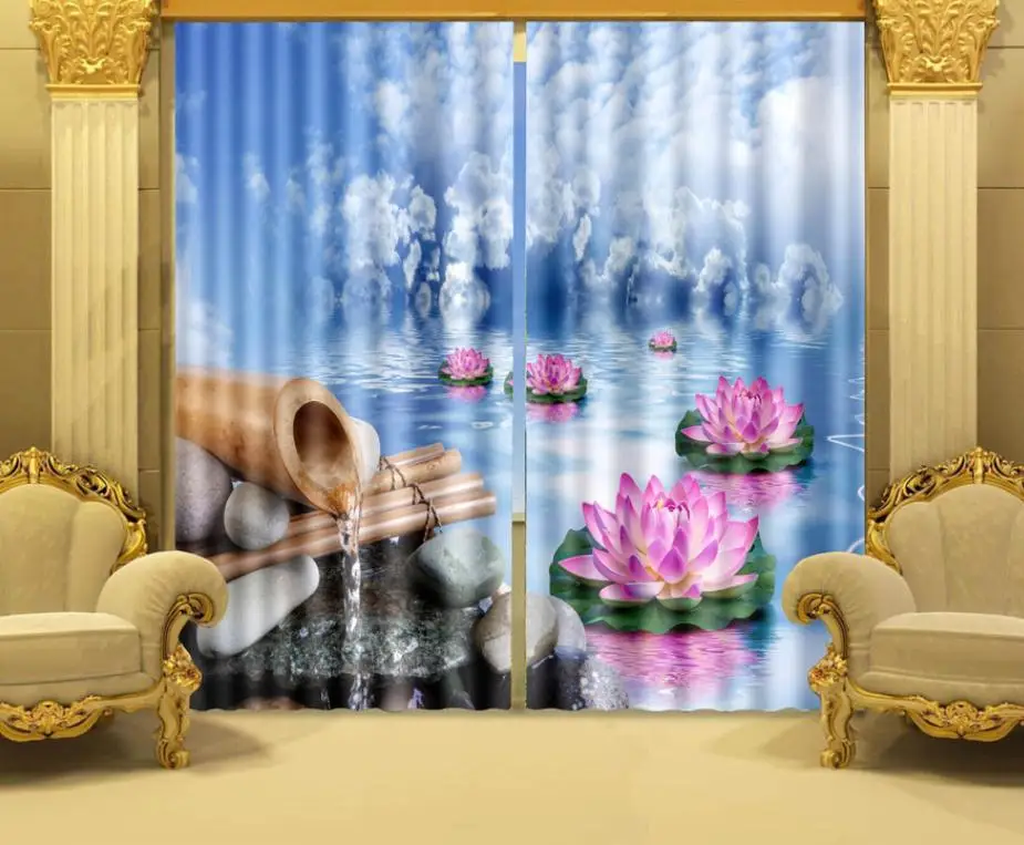 Photo Print stereoscopic 3d Curtains 3D three-dimensional printing lotus water curtain beautiful scenery
Photo Print stereoscopic 3d Curtains 3D three-dimensional printing lotus water curtain beautiful scenery