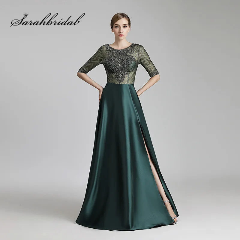 Sexy Backless Long Evening Dresses 2019 O Neck with Half Sleeves High Side Slit Formal Prom Gowns Luxury Beading Sequins CC448
Sexy Backless Long Evening Dresses 2019 O Neck with Half Sleeves High Side Slit Formal Prom Gowns Luxury Beading Sequins CC448