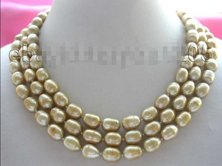 FREE SHIPPING 17-18-19" Genuine Natural 12mm Champagne Rice Pearl Necklace 14KGP!
FREE SHIPPING 17-18-19" Genuine Natural 12mm Champagne Rice Pearl Necklace 14KGP!