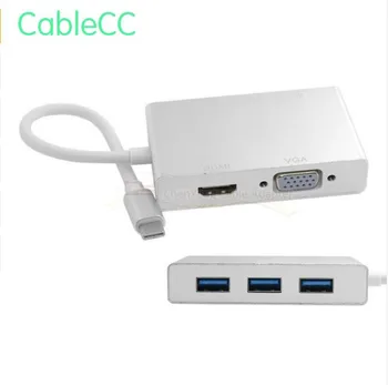 USB-C USB 3.1 Type C to HDMI Digital AV & VGA & USB HUB OTG Adapter for Laptop Macbook Pro
USB-C USB 3.1 Type C to HDMI Digital AV & VGA & USB HUB OTG Adapter for Laptop Macbook Pro