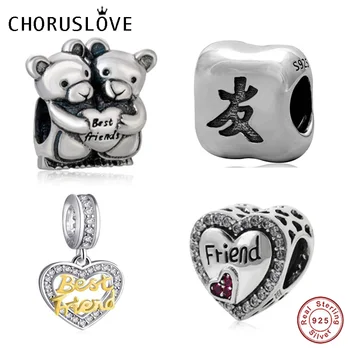 Choruslove Best Friends Charm 925 Sterling Silver Bead fit Pandora Charms Beads Gift Bracelet DIY Jewelry Making
Choruslove Best Friends Charm 925 Sterling Silver Bead fit Pandora Charms Beads Gift Bracelet DIY Jewelry Making