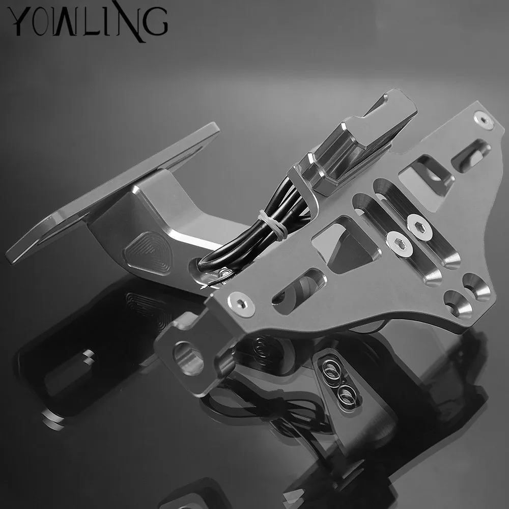 CNC Aluminum Motorcycle Rear License Plate Mount Holder with LED Light For SUZUKI HAYABUSA SFV650 GLADIUS SV1000/S TL1000R 
CNC Aluminum Motorcycle Rear License Plate Mount Holder with LED Light For SUZUKI HAYABUSA SFV650 GLADIUS SV1000/S TL1000R