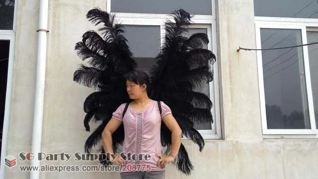 Quality Ostrich Angel Feather Wings models-show/performance COS wedding sexy black devil wing 115*140cm EMS Free shipping
Quality Ostrich Angel Feather Wings models-show/performance COS wedding sexy black devil wing 115*140cm EMS Free shipping
