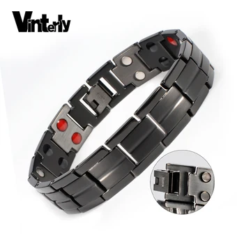 Vinterly Black Titanium Magnetic Bracelet Mens Chain Wrist Band Magnetic Bracelet Benefits Health Energy Bracelets Bangles Men
Vinterly Black Titanium Magnetic Bracelet Mens Chain Wrist Band Magnetic Bracelet Benefits Health Energy Bracelets Bangles Men