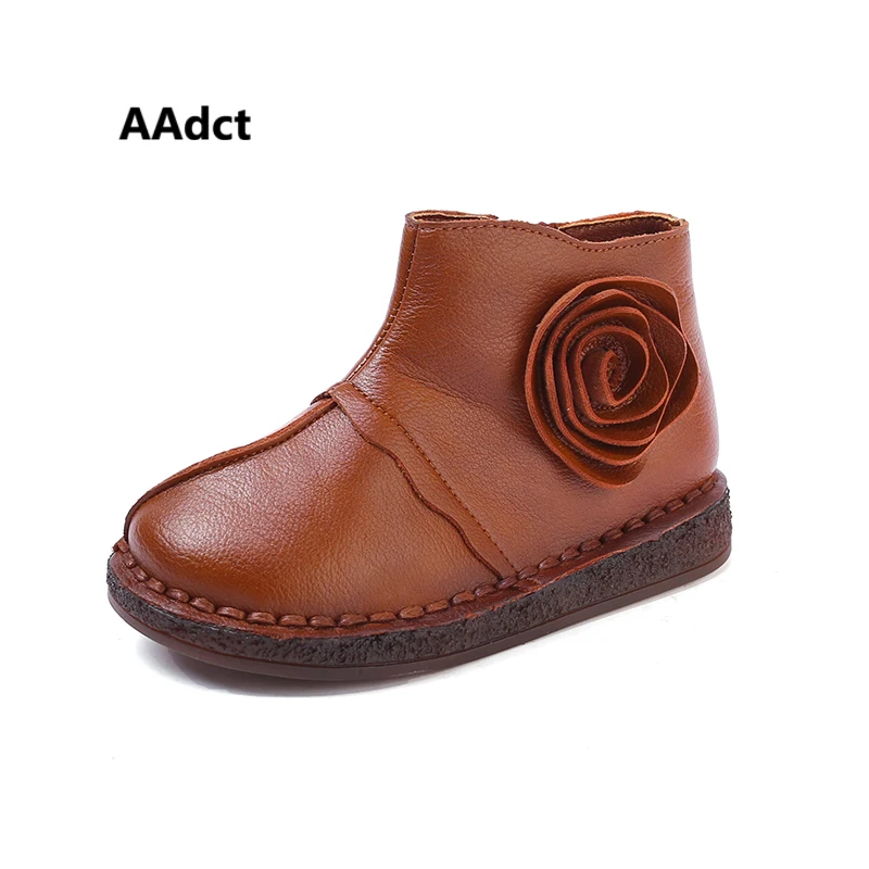 AAdct 2018 new autumn winter girls boots children's short boots princess warm boots for girls Genuine leather Soft baby Boots