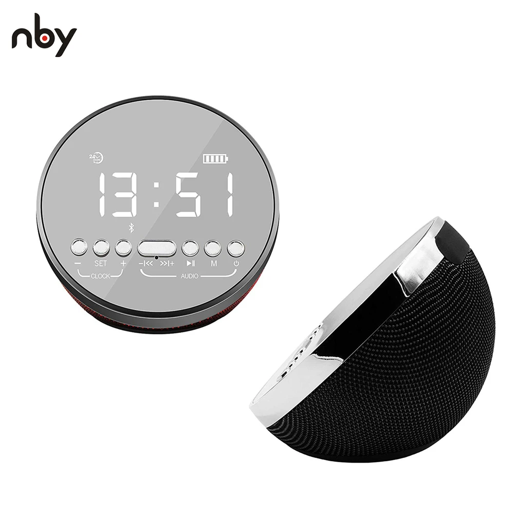 NBY Alarm Clock Bluetooth Speaker 5W Subwoofer Portable Wireless Round Speaker with Mic Mini Speaker with LED Mirror
NBY Alarm Clock Bluetooth Speaker 5W Subwoofer Portable Wireless Round Speaker with Mic Mini Speaker with LED Mirror