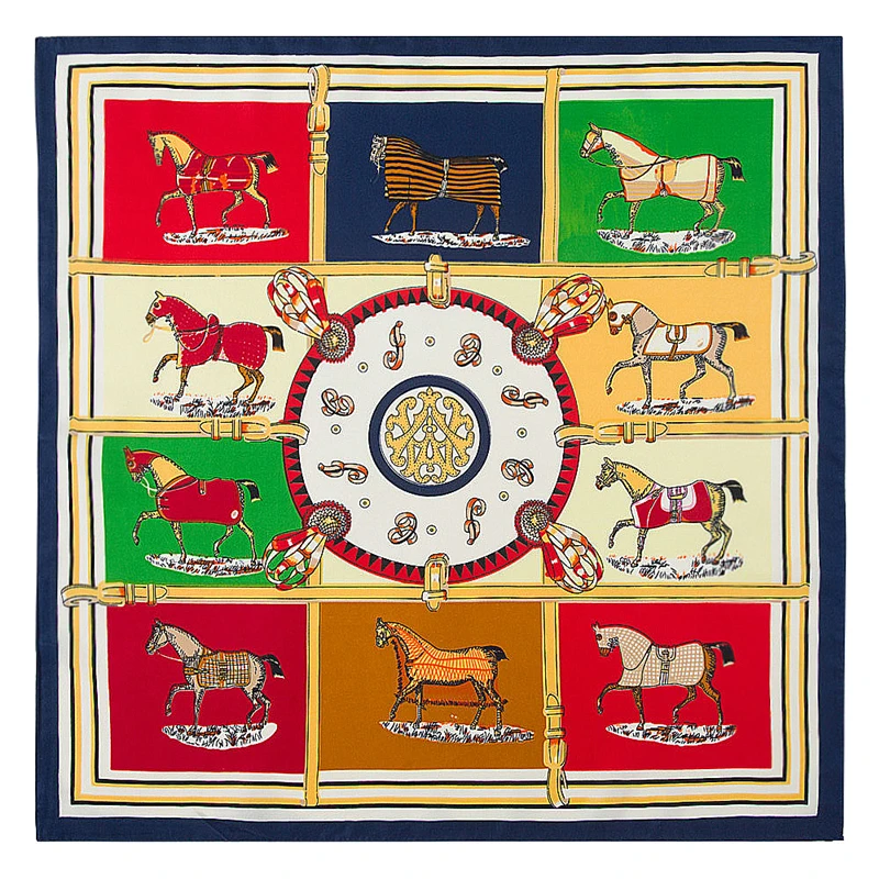 POBING 100% Silk Square Scarf Spain Ten Horse Printed Scarves High Quality Square Foulard NeckerChief Small Bandana Lady Hijab
POBING 100% Silk Square Scarf Spain Ten Horse Printed Scarves High Quality Square Foulard NeckerChief Small Bandana Lady Hijab