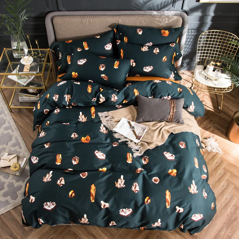 2018 Jewels Stones Dark Green Bedding Set 4Pcs Queen King Size Egyptian Cotton Fabric Duvet Cover Flat Sheet Pillow Cases 
2018 Jewels Stones Dark Green Bedding Set 4Pcs Queen King Size Egyptian Cotton Fabric Duvet Cover Flat Sheet Pillow Cases
