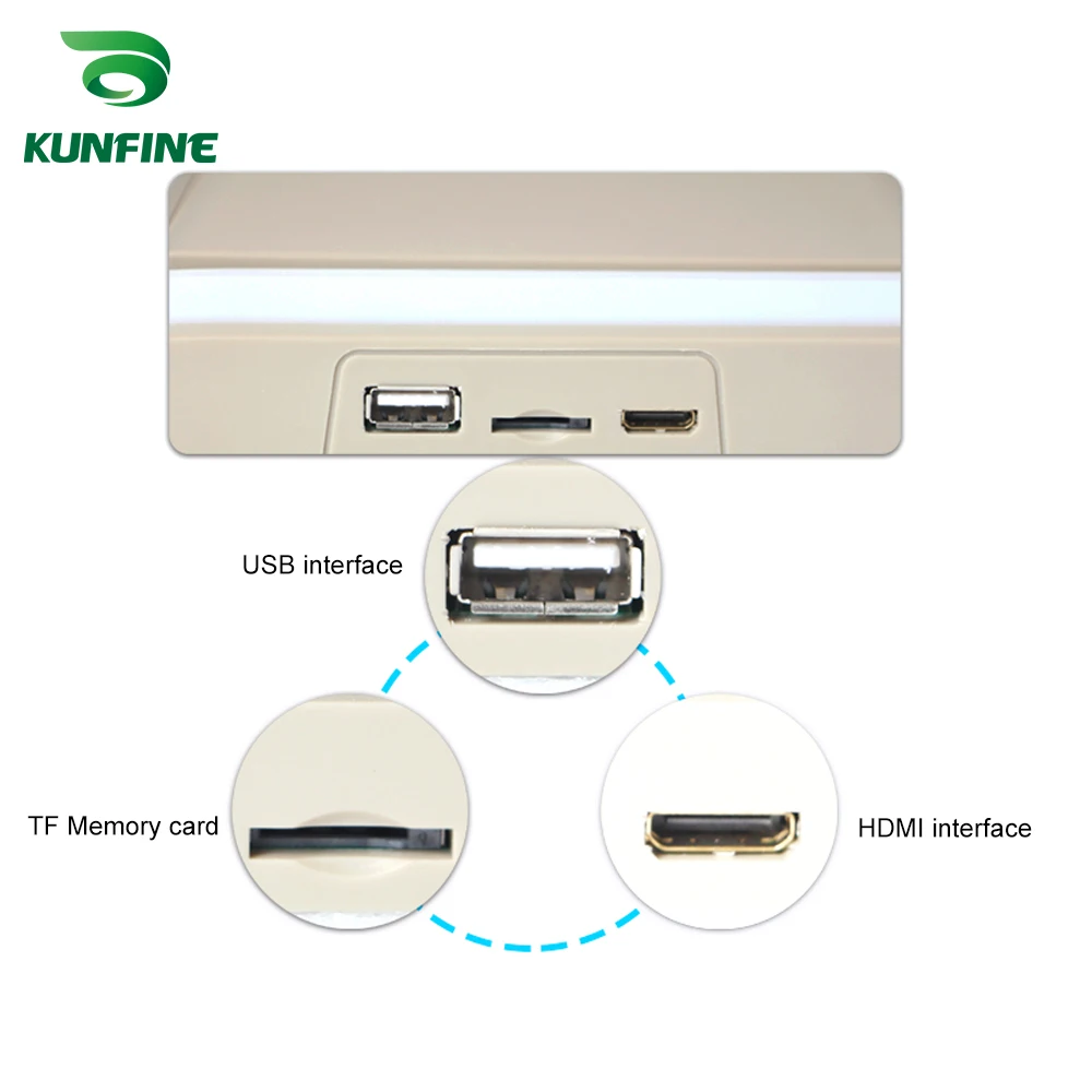 KUNFINE (13 Inch) Car Roof Monitor LCD Flip Down Screen Overhead Multimedia Video Ceiling Roof mount Display (Build in IRFM Transmitter USB ) 13 MP5 (4)(1)