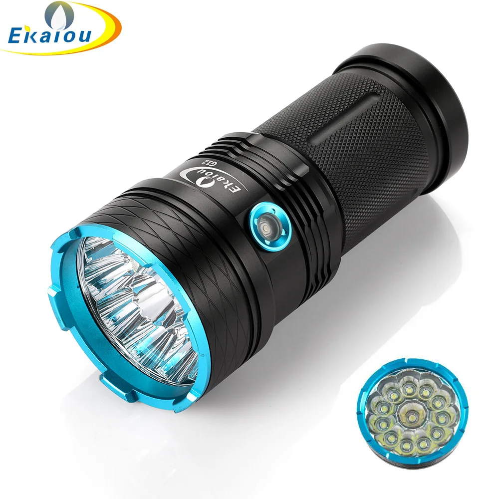 Super Bright Tactical Flashlight 30000 Lumens 12 x XML-T6 High Power Searchlight Portable Led Flashlight for Home and Outdoor
Super Bright Tactical Flashlight 30000 Lumens 12 x XML-T6 High Power Searchlight Portable Led Flashlight for Home and Outdoor