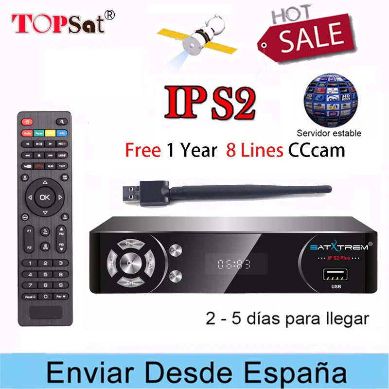 Satxtrem IPS2 Plus DVB-S2 Satellite Receiver IPTV Receptor with USB Wifi not include 1 year cccam Europe Spain Free tv decoder
Satxtrem IPS2 Plus DVB-S2 Satellite Receiver IPTV Receptor with USB Wifi not include 1 year cccam Europe Spain Free tv decoder