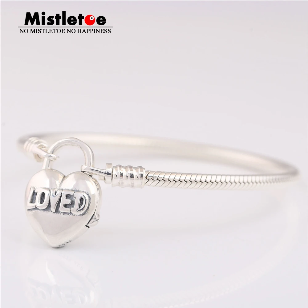 Mistletoe Authentic 925 Sterling Silver You Are Loved Heart Padlock Bracelet Snake Chain European Style
Mistletoe Authentic 925 Sterling Silver You Are Loved Heart Padlock Bracelet Snake Chain European Style