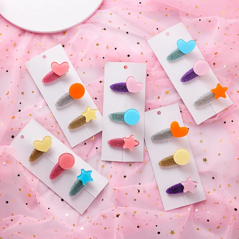 3pcs/set Korea Women Girls 2019 New Lovely Acrylic Heart Star Hair Clips Fashion Hair Accessories Candy Color Resin Hairpins
3pcs/set Korea Women Girls 2019 New Lovely Acrylic Heart Star Hair Clips Fashion Hair Accessories Candy Color Resin Hairpins