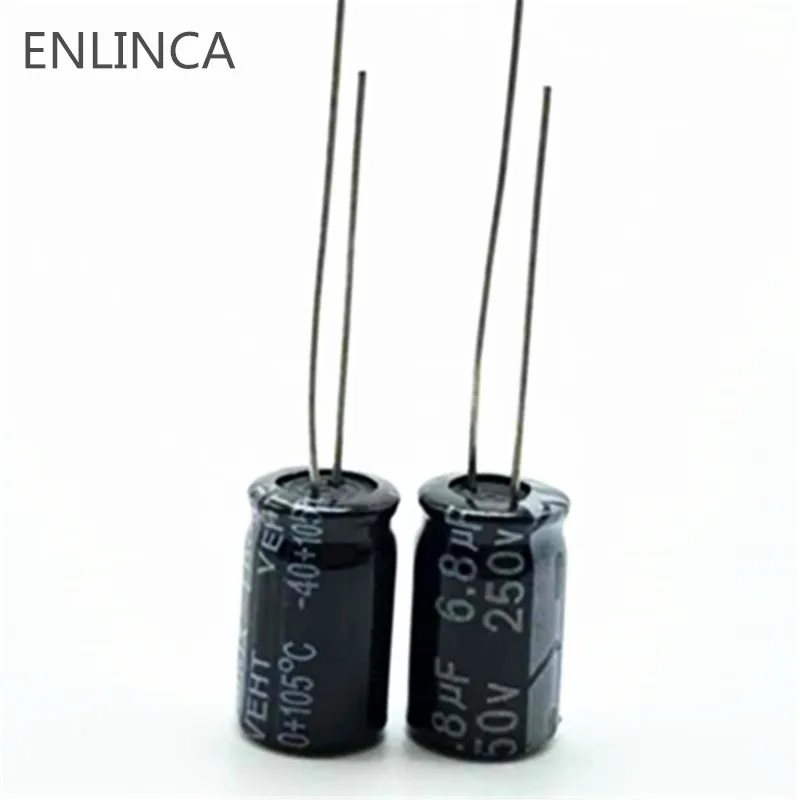 10pcs/lot T35 250v 6.8UF aluminum electrolytic capacitor size 8*16 250v 6.8UF