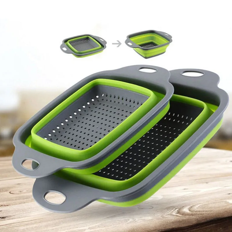 Foldable Square Silicone Drain Basin Fruit Vegetable Washing Storage Basket Strainer Collapsible Drainer With Handle/KitchenTool
Foldable Square Silicone Drain Basin Fruit Vegetable Washing Storage Basket Strainer Collapsible Drainer With Handle/KitchenTool