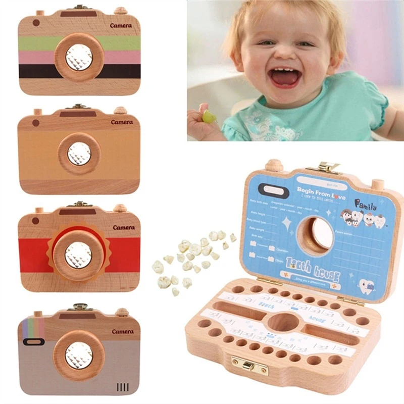 Camera Shape Baby Milk Teeth Wooden Storage Case Save Box Hair Holder Tooth Organizer Gift for Girls Boys
Camera Shape Baby Milk Teeth Wooden Storage Case Save Box Hair Holder Tooth Organizer Gift for Girls Boys