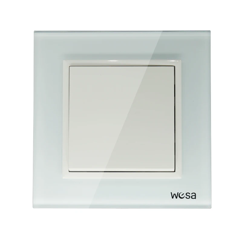 2019 New design EU Standard Wall Switch Luxury White Crystal Tempered glass, 1 Gang 1 Way Switch FB-01
2019 New design EU Standard Wall Switch Luxury White Crystal Tempered glass, 1 Gang 1 Way Switch FB-01