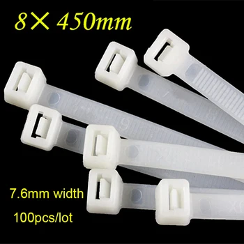 100pcs/pack 8*450mm Nylon Cable Ties Self-locking Nylon Cable Ties White Black Computer Line Bundles For Wires Tidy
100pcs/pack 8*450mm Nylon Cable Ties Self-locking Nylon Cable Ties White Black Computer Line Bundles For Wires Tidy