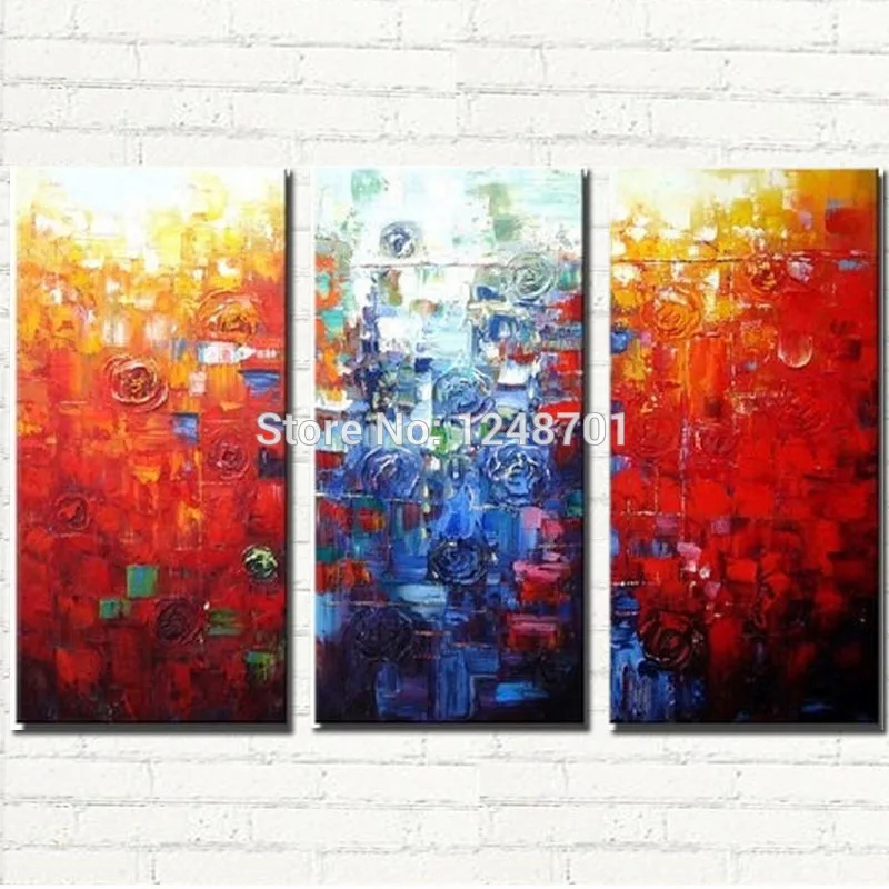 Handpainted abstract three pieces flower canvas oil painting red and blue Modern home hotel wall decoration art
Handpainted abstract three pieces flower canvas oil painting red and blue Modern home hotel wall decoration art