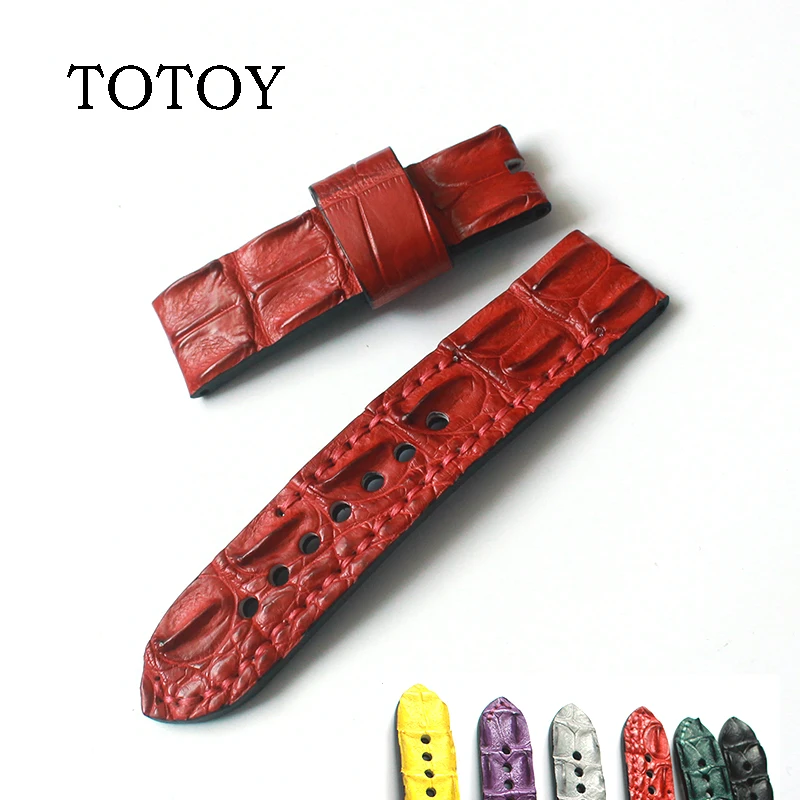 TOTOY handmade crocodile leather red black 24MM fit PAM Vacheron Constantin card Swiss mechanical watch crocodile leather strap
TOTOY handmade crocodile leather red black 24MM fit PAM Vacheron Constantin card Swiss mechanical watch crocodile leather strap