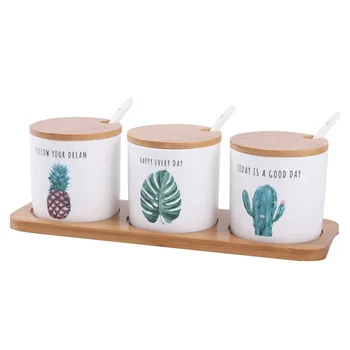 Unibird 3pcs/set Nordic Style Cermaic Kitchen Cruet Sugar Salt Container Storage with Spoon Lid Pepper Spice Seasoning Can Jar
Unibird 3pcs/set Nordic Style Cermaic Kitchen Cruet Sugar Salt Container Storage with Spoon Lid Pepper Spice Seasoning Can Jar