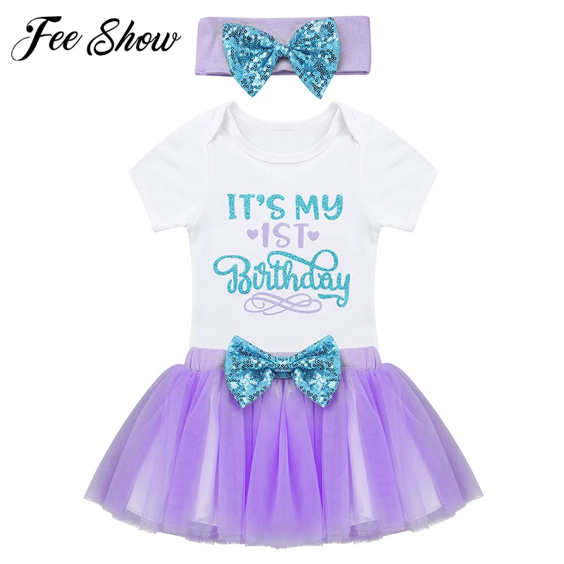 3PCS Newborn Infant Baby Girls Its My 1st Birthday Outfits Short Sleeves Glitters Printed Romper with Tutu Skirt Headband Set
3PCS Newborn Infant Baby Girls Its My 1st Birthday Outfits Short Sleeves Glitters Printed Romper with Tutu Skirt Headband Set
