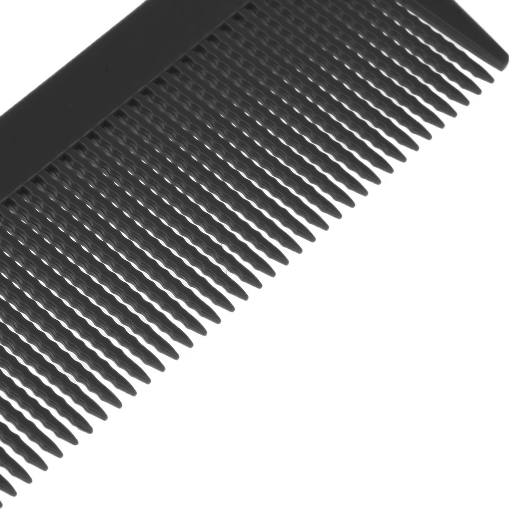 2 Pieces 9.3 inch Flat Top Clipper Comb Finely Waved Teeth Barber Salon Hair Cut Styling Comb - White Black Heat-Resistant