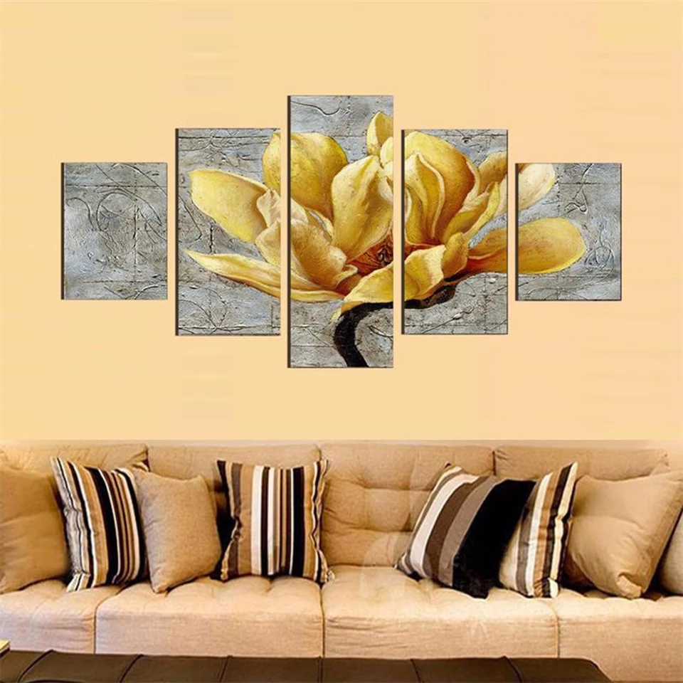 Frame Wall Art Modular HD Printed Painting Modern Canvas 5 panel yellow flowers Living Room Pictures Home Decoration Poster
Frame Wall Art Modular HD Printed Painting Modern Canvas 5 panel yellow flowers Living Room Pictures Home Decoration Poster