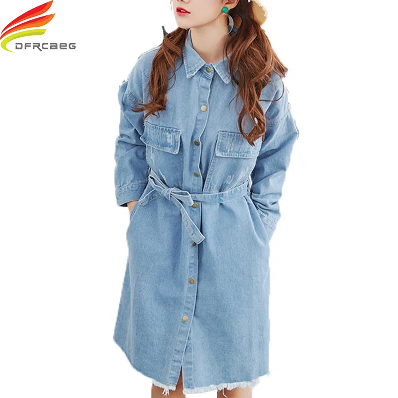 Women Denim Dresses 2018 Spring New Fashionable Button Line Long Sleeve Straight Dress With Sashes Blue Jeans robe femme
Women Denim Dresses 2018 Spring New Fashionable Button Line Long Sleeve Straight Dress With Sashes Blue Jeans robe femme