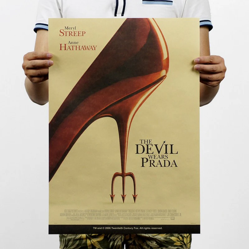 

Free shipping,The Devil Wears Prada/Anne Hathawayclassic movie/kraft paper/bar poster/Retro Poster/decorative painting 51x35.5cm