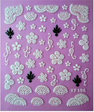 Nail stickers 3D flowers butterfly white and black Lace back glue nail stickers diy accessories
Nail stickers 3D flowers butterfly white and black Lace back glue nail stickers diy accessories