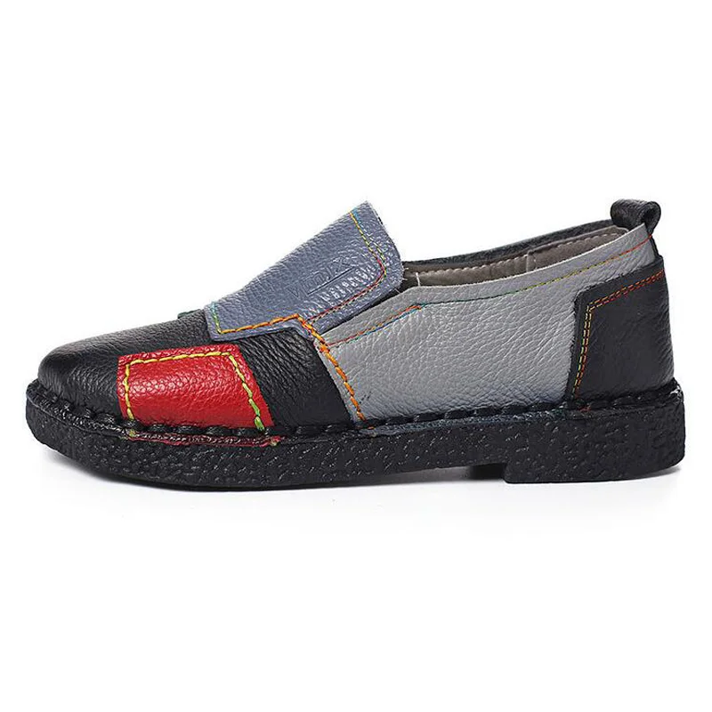 Mixed Colors Women Flats Natural Cow Leather Casual Simple Shoes 2018 Spring Autumn Loafers Slip On Women's Flat Shoes Moccasins (13)